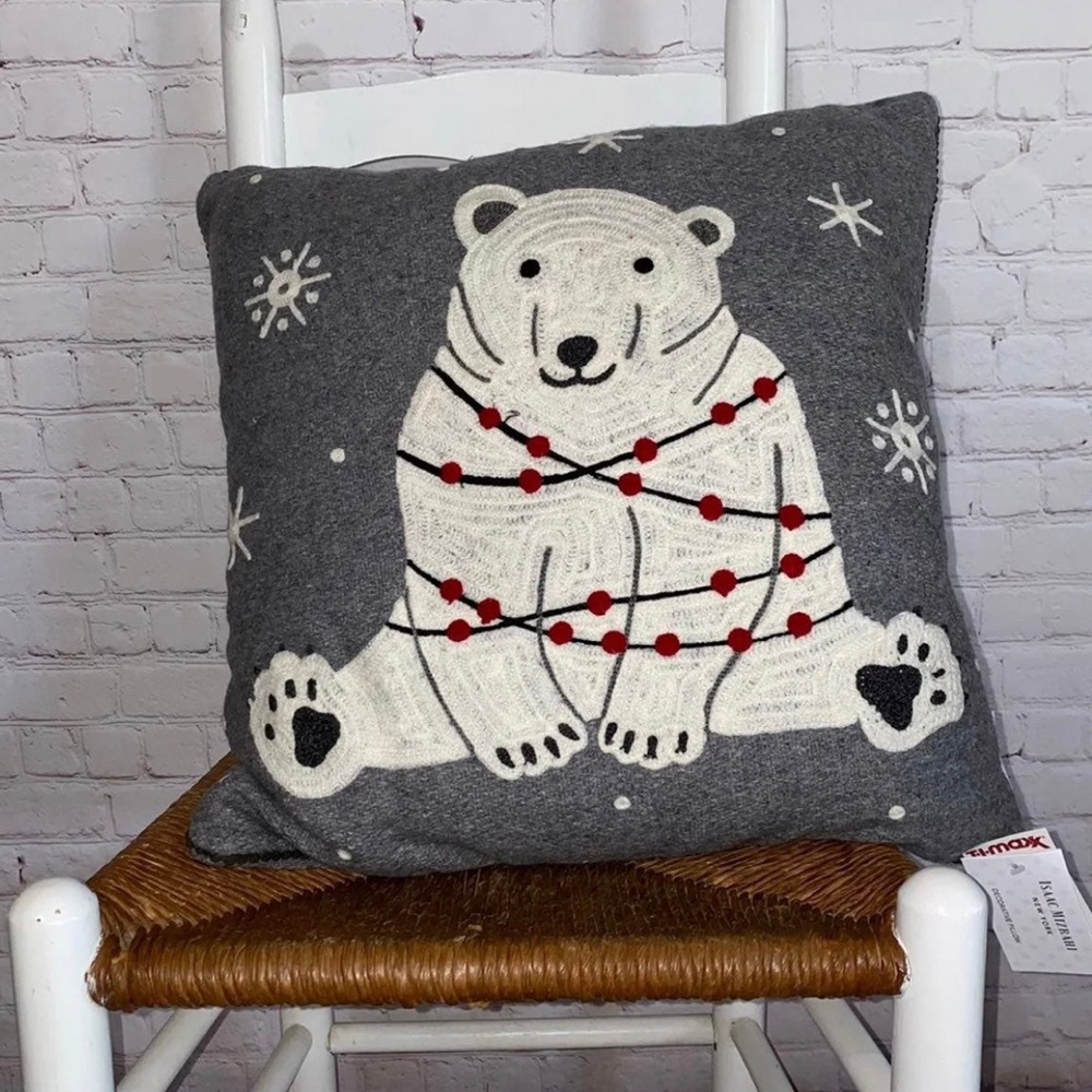 isaac mizrahi polar bear decorative throw pillow